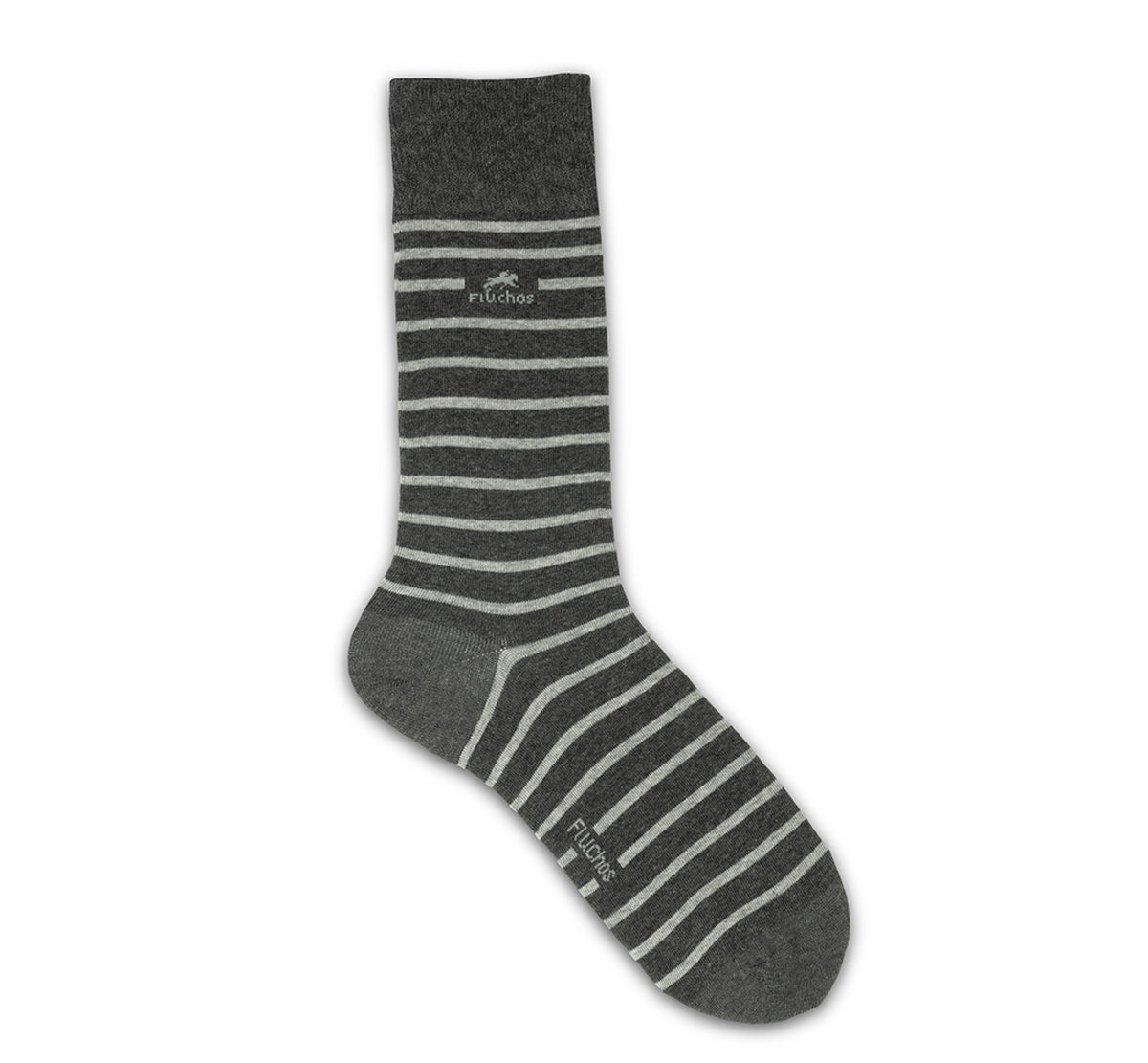 CA0009 Calcetin largo Black-Grey stripes 2p-1