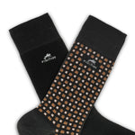 CA0009 Calcetin largo Black-Brown dots 2p-3